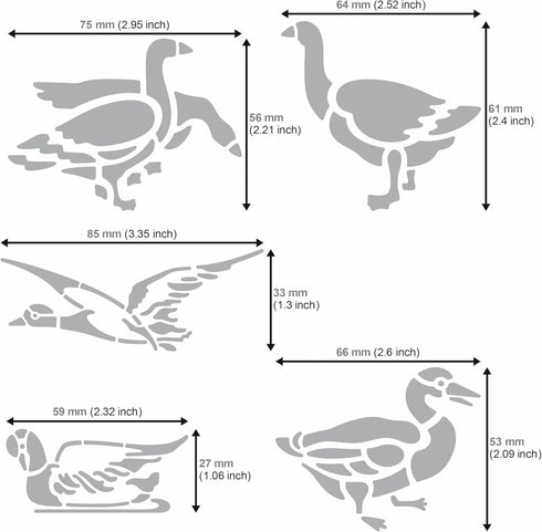 Aleks Melnyk No.477 Metal Stencil, Geese, Ducks, Poultry Farm, Birds, Animals, Canada Goose, Small Stencil, 1 PC, Template for Wood Burning, Engra...