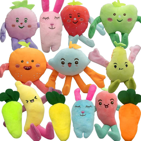 Cute Carrot Fruits Dog Squeaky Toys Dog Toy for Pet Puppy Small Dog (Pack for 13)...