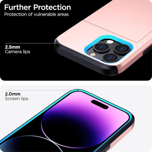???????? ?????? iPhone 14 Pro Case with Card Holder - Wireless Charging Compatible iPhone 14 Pro Wallet Case with Hidden Card Slot for Women and M...