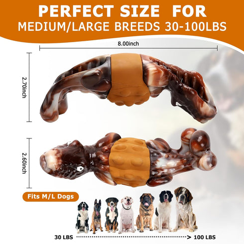 Dog Chew Toys for Aggressive Chewers Large/Medium Breed, Super Chewer Dog Toys, Indestructible Dog Toys, Interactive Dog Toys, Tough Dog Toys to K...