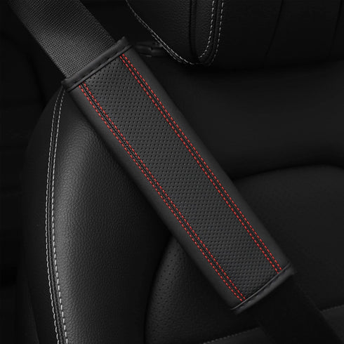 Breathable Leather car seat Belt Cover, seat Belt Shoulder pad to Protect The Shoulder and Neck, Driving More Comfortable (Red)...