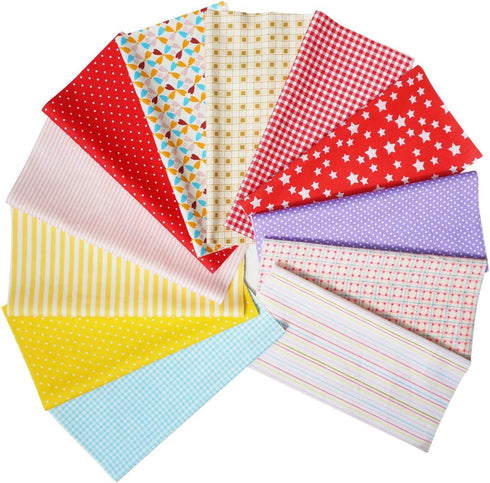 Quilting Fabric, Misscrafts Cotton Craft Fabric Bundle Squares Patchwork Pre-Cut Quilt Squares for DIY Sewing Scrapbooking Quilting Dot Pattern (5...