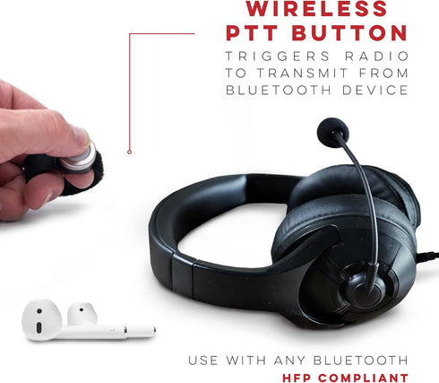 BTECH BS-PTT Wireless PTT (Push-to-Talk) Device - Compatible with GMRS-PRO Radios and HFP Bluetooth Headsets for Effortless Wireless Communication...