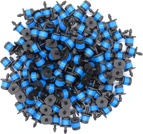 100pcs Drip Emitters Fan Shape Water Flow Adjustable for 1/4" Drip Irrigation Tubing, Micro Spray Emitters 360 Degaree Garden Irrigation Sprayer f...
