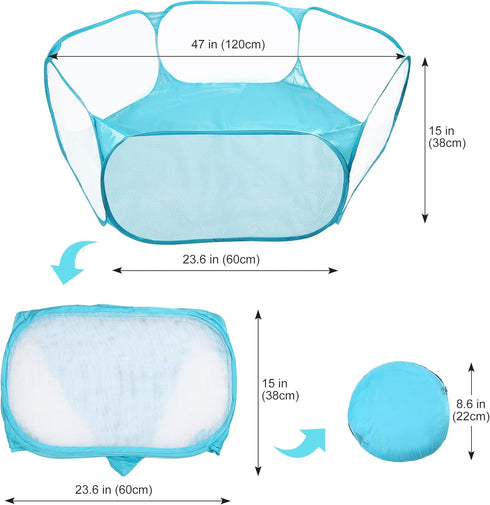 PrimePets Small Animal Playpen, Hamster Pet Playpen, Waterproof Breathable Indoor Pop Open Exercise Fence, Guinea Pig Cage Tent, Portable Yard Fen...