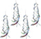 4 Pieces 20 Inches Silver Spiral Bird Reflectors Deterrents for Outside, Hanging Mylar Reflective Wind Spinner Bird Repellent Devices Keep Animals...
