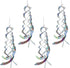 4 Pieces 20 Inches Silver Spiral Bird Reflectors Deterrents for Outside, Hanging Mylar Reflective Wind Spinner Bird Repellent Devices Keep Animals...