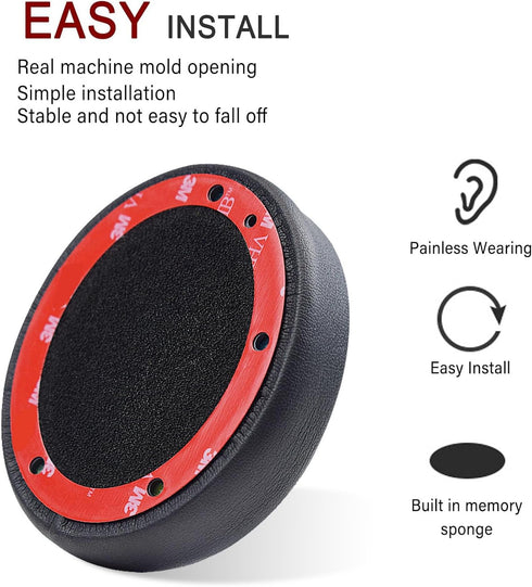 Solo3 Ear Pads Cushions Replacement for Beats Solo 2 & Solo 3 Wireless On-Ear Headphones, Ear Cushions Memory Foam Earpads with Soft Protein Leath...