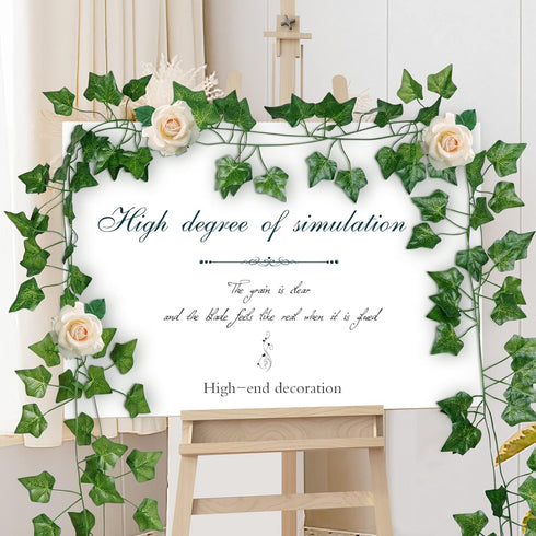 12 Pack 86 FT Artificial Ivy Garland, Fake Ivy Leaf Plants Vine Greenery Garland Home Kitchen Balcony Garden Office Wedding Wall Decor...