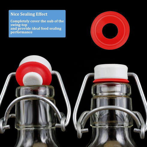 70 Pieces Silicone Rubber Gaskets Washer for Swing Flip Bottles Swing Top Washers Leak-proof Seals Compatible with Grolsch Bottle Home Brew Beer S...