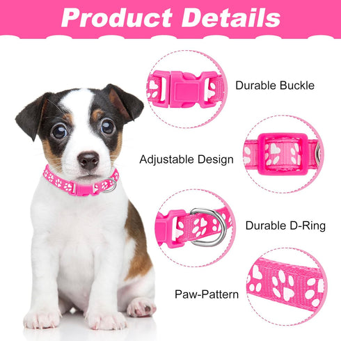 18 Pcs Puppy Collars for Litter Adjustable Puppy Whelping Collars Soft Nylon Puppy ID Collars with Safety Quick Release Buckle for Small Medium Do...