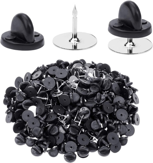400pcs PVC Rubber Pin Backs Butterfly Clutch Pin Tie Tacks Blank for Uniform Badges Backing Holder Clasp Lapel Enamel (200 Sets)...