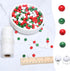 450Pcs10mm Wood Beads for Craft/Christmas Decor Red, Green and White Painted Wooden Beads Hole 3mm, Loose Spacer Beading Supplies for Jewelry Maki...