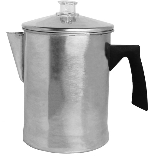 Mirro 9 cup Aluminum Coffee Percolator for indoor and outdoor, Camping Use, Silver (MIR-50021)...