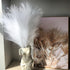 7 PCS Faux Pampas Grass, 23"/60cm White Pampas Grass Decor,7 Branches | Each Stem Fluffy Small Pompous Grass for Vase Filler in Table Vase Decor f...