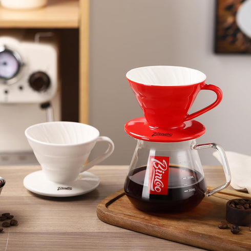 Bincoo Pour Over Coffee Dripper-V60 Ceramic Coffee Dripper Pour Over Cone Coffee Maker Size 01,Portable Coffee Maker For for Home, Cafe, Restauran...