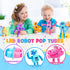 Robot Fidget Toys for Kids : 4 Pack LED Robotic Pop Tubes Telescopic Suction Cup Sensory Toy for 2 3 4 5 6 7 8 Year Old Boys Girls Christmas Birth...