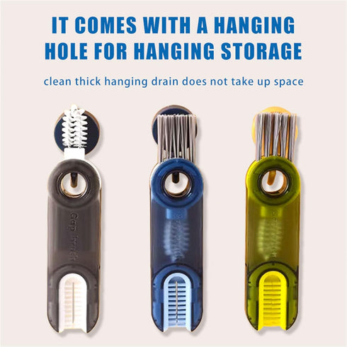 3 in 1 Tiny Bottle Cup Lid Detail Brush Straw Cleaner Tools Multi-Functional Crevice Cleaning Brush, Cleaning Brush for Bottles Clean Brushes for ...