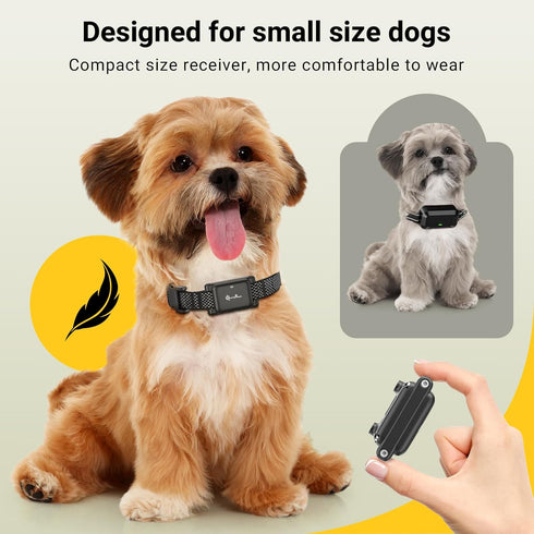 Small Dog Collar E Collar for Dog Training Collar with Remote Shock Collars, 3 Safe Modes Puppy Collar Rechargable Ipx7 Waterproof Receiver Ipx5 W...