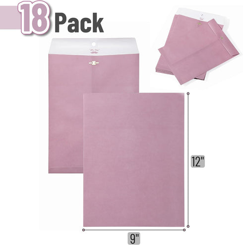 Mr. Pen- Clasp Envelopes, 18 Pack, 9" x 12", Purple, Kraft Letter Size Envelopes, Red Envelopes, Document Envelope, Clasp Kraft Envelopes, Clasp a...