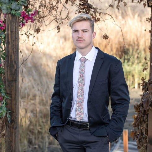Men's Cotton Floral Skinny Necktie Tie...