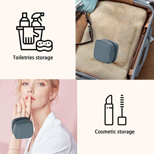 Makeup Bag Travel Cosmetic Bag Toiletry Bag Organizer Pouch Purse Travel Accessories,Mini Blue...