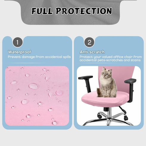 Lounsweer 3 Pieces Office Chair Cover Rolling Desk Chair Cover Gaming Chair Covers Stretch Washable Computer Chair Slipcovers for Swivel Chair Arm...