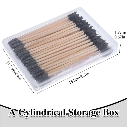 50 Pcs Sanding Sticks, Double End Matchsticks Fine Detailing Polishing Stick with Storage Box for Plastic Models Wood Hobby Woodworking, 120/280 G...