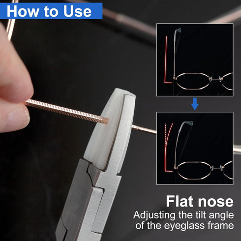 Round & Nylon Jaw Eyeglasses Frame Pliers Nylon Jaw Pliers for Eyeglasses 2 PCS Eyeglass Repair Kit with Eyeglass Repair Screwdriver Optical Plier...