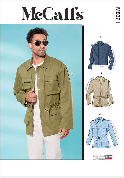 McCall's Men's Collared Jacket Sewing Pattern Kit, Design Code M8371, Sizes 44-46-48-50-52...