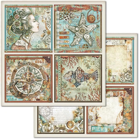 STAMPERIA INTERNATIONAL, KFT PAPER PAD 12X12 10PK SEA WORLD, 30.5 x 30.5 (12" x 12"), Multicoloured...
