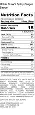 Unkle Drew'z Ginger Sauce, Dressing and Marinade, 12 fl oz, Spicy...