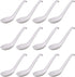 Comicfs Asian Soup Spoons 12 pieces, 12HSP-W, Large Japanese Soup Spoons, Soba Rice Pho Ramen Noodle Soup Spoon, Chinese Won Ton Soup Spoon, Hook ...