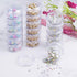 Fengek 6 Sets 6 Layer Stackable Plastic Containers, 10G/10ML Clear Cosmetic Storage Box Round Organizer Jars for Beads, Buttons, Small Jewelry Fin...