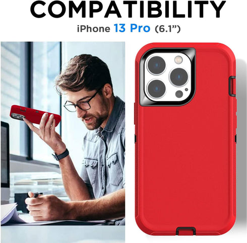 AICase for iPhone 13 Pro Case(6.1") with Glass Screen Protector, Heavy Duty Drop Protection Full Body Rugged Shockproof/Dust Proof Military Protec...