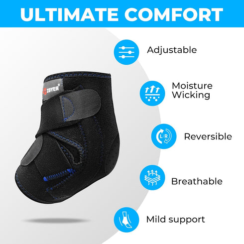 Ankle Brace for Sprained Ankle, Adjustable Ankle Support for Women and Men, Ankle Stabilizer with Dual Metal Spring Support, Suitable for Running,...