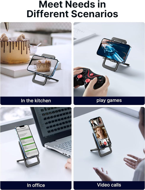 JSAUX Cell Phone Stand Foldable Aluminum Adjustable Phone Holder for Desk Black......