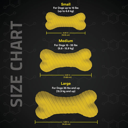 Playology Dual Layer Bone Toy for Medium Dogs (15-35lbs) - Engaging All-Natural Chicken Scented Durable Dog Chew Toy for Heavy Chewers - Easy to C...