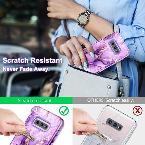 Lamcase for Galaxy S10e 5.8 inch Case, Heavy Duty Rugged Shockproof Hybrid Hard PC Soft Silicone Bumper Three Layer Drop Protection Anti-Fall Cove...