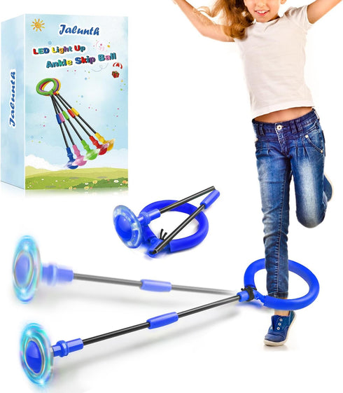 Jalunth Led Ankle Skip Ball - Outdoor Beach Toys Kids Adults Girls Boys Glow Flash Light Up It Outside Sand Backyard Flashlight Games Ages 3 4 5 6...