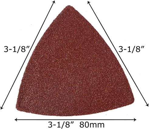 Triangular Oscillating Multi Tool Sanding Pads 3-1/8 Inch 80mm Assorted Grit 60/80/100/120/240 Grits Pack of 55 Pcs No.XG5501...