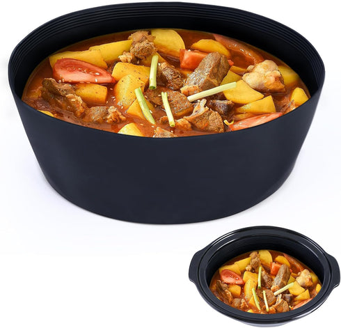 Silicone Slow Cooker Liners Fit Crock-Pot 7-8 Quart Oval Slow Cooker, Reusable Cooking Crock Pot Liner BPA-Free, Leakproof & Dishwasher Safe Slow ...