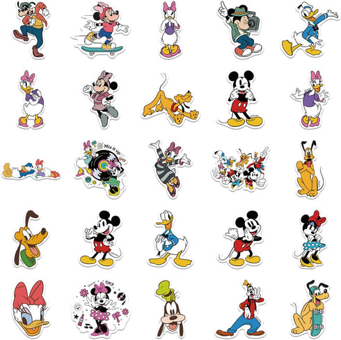 100Pcs Mickey&Minnie Sticker for Kids, Cute Disney Cartoon Mickey&Minnie Mouse Waterproof Vinyl Stickers for Teen Girl Water Bottle, Laptop, Phone...