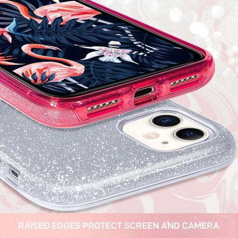 MILPROX Case Compatible for iPhone 11, Bling Sparkly Glitter Luxury Shiny Sparker Shell, Protective 3 Layer Hybrid Anti-Slick Slim Soft Cover for ...