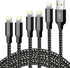 cugunu iPhone Charger, 5 Pack 3/3/6/6/10FT Apple MFi Certified USB Lightning Cable Nylon Braided Fast Charging Cord Compatible for iPhone 14/13/12...