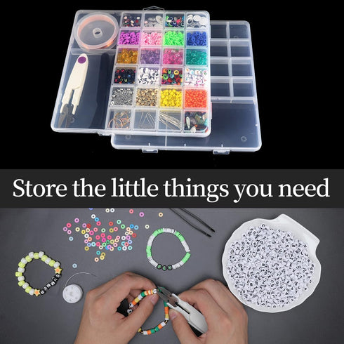 26 grids bead organizer box (1.7cm thick), Arts DIY Crafts Jewelry organizers and storage box, Dividers plastic bead storage box, craft storage fo...