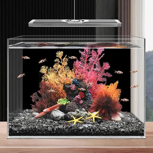 Rainmae 15.7" x 39.3" Aquarium Background, Premium Static Cling Black Fish Tank Background, Fish Backdrop for Aquarium Wallpaper, Vinyl Aquarium P...
