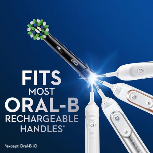 Oral-B Cross Action Electric Toothbrush Replacement Brush Heads, Black, 3 Count (Pack of 1)...
