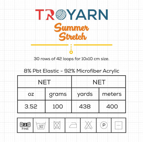 Summer Stretch (2-Skeins) Silky Effect HandKnitting Crochet 100% Elastic Microfiber Acrylic Bikini Yarn 2x100gr (2x438yds)(114368-Light Beige)......