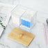 Wood Lid Qtip Holder Storage, Bathroom Cotton Ball Holder Canisters for Cotton Swab, Cotton Pad, Dental Floss Organizer, Hair Bands Container for ...